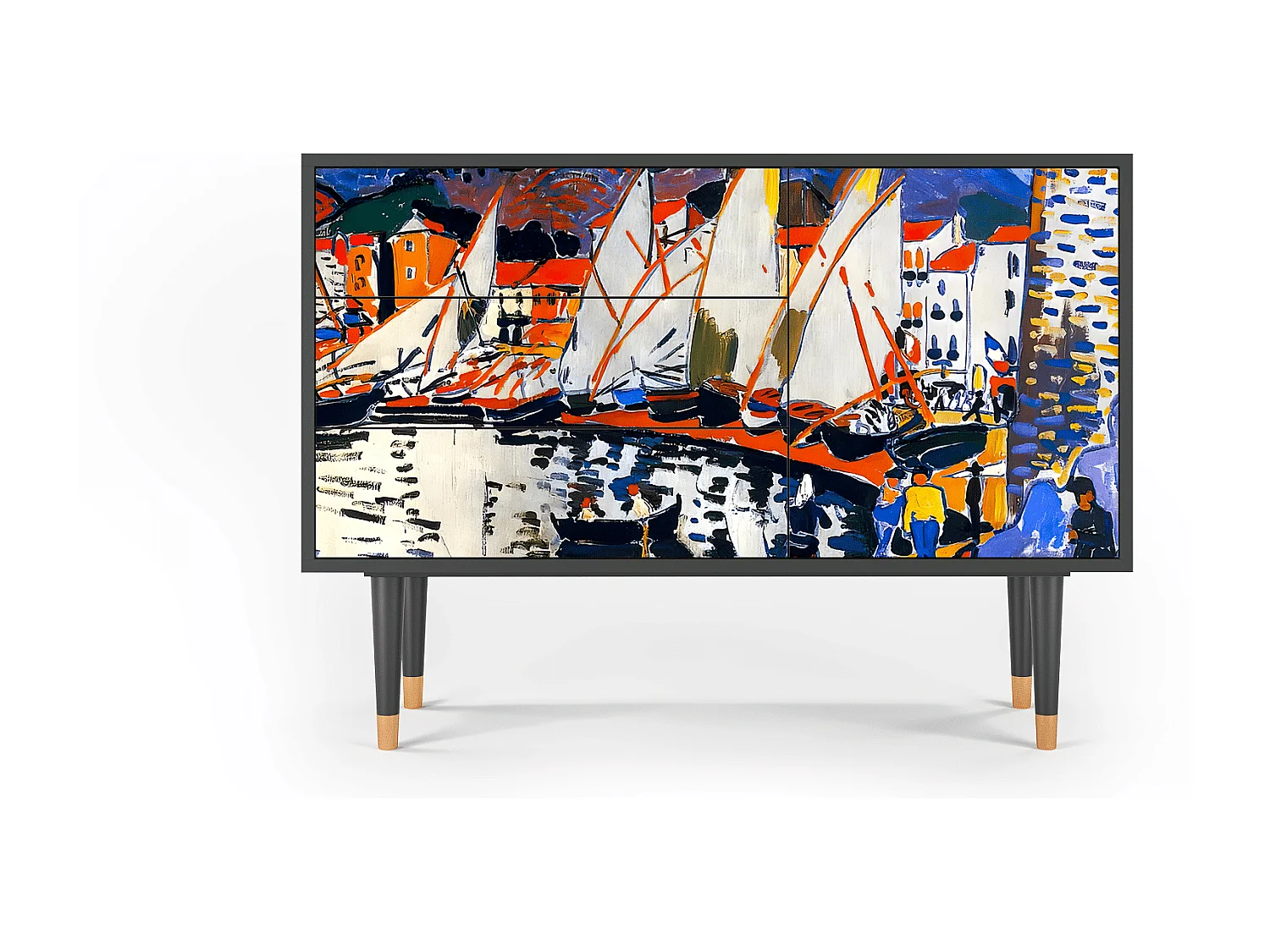 Kredens - 115х84х41 cm - S3 - Le Séchage des voiles , Antracyt