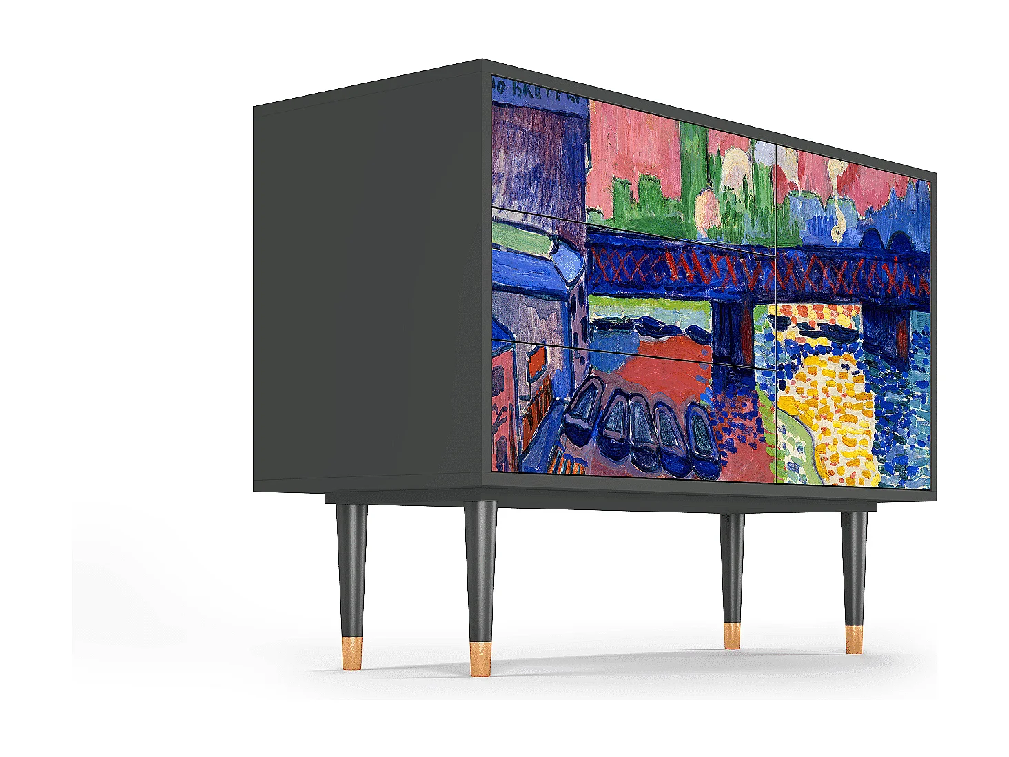 Kredens - 115х84х41 cm - S3 - Le Séchage des voiles , Antracyt