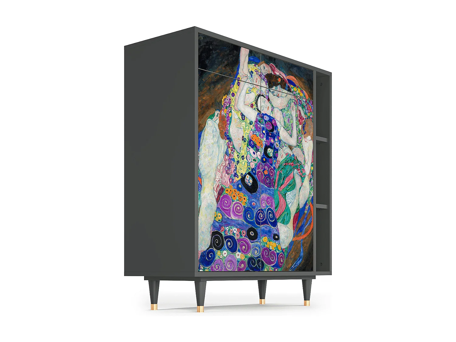 Kredens - 96х110х41 cm - BS6 - The Maiden by Klimt, Antracyt