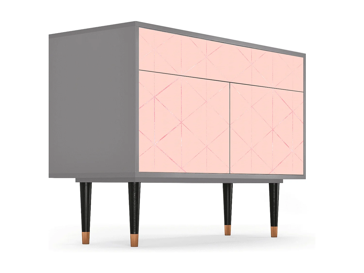 Kredens - 115x85x48 cm - BS4 - Rose Quartz, Szary