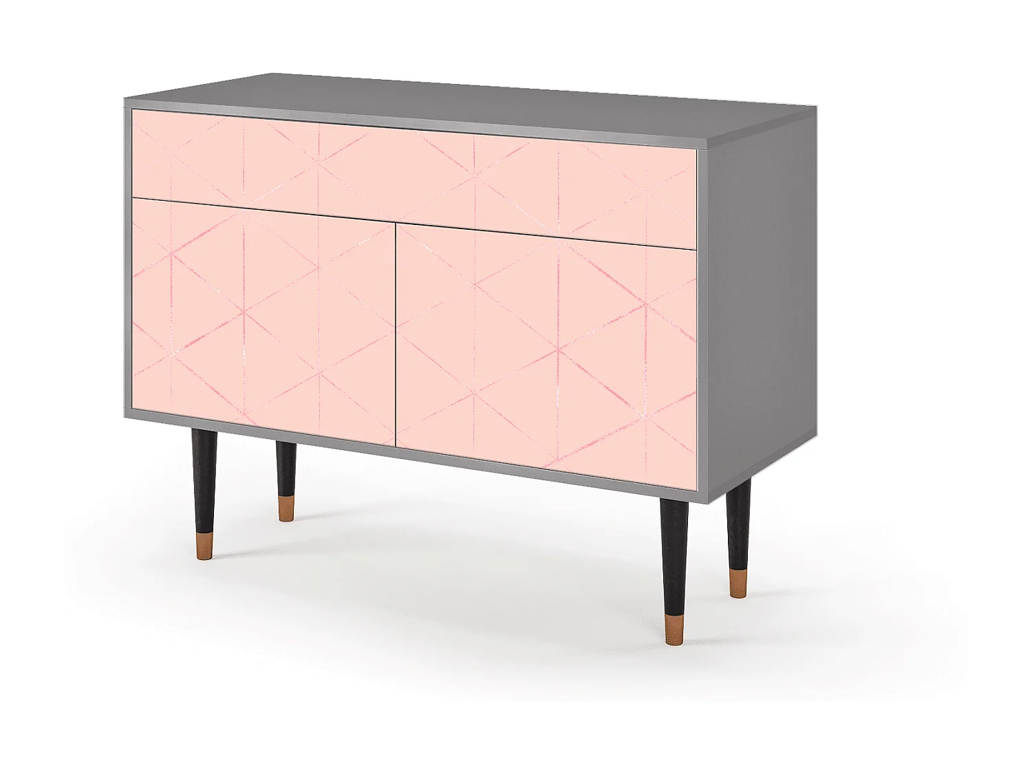 Kredens - 115x85x48 cm - BS4 - Rose Quartz, Szary