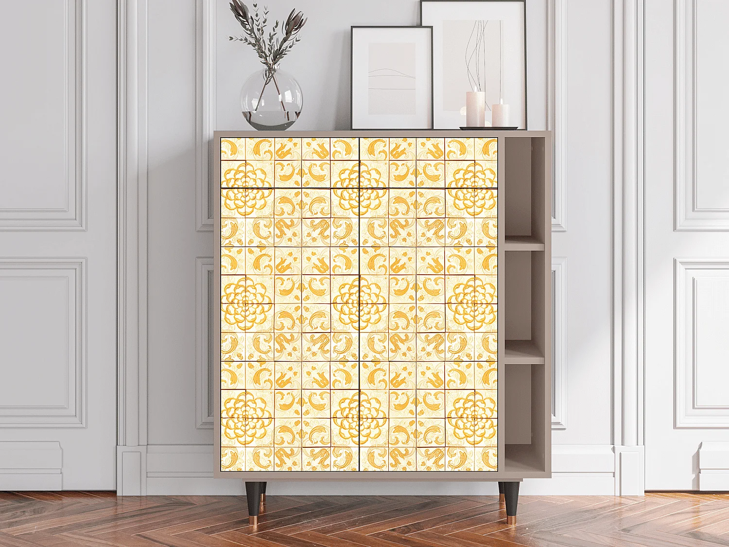 Kredens - 96х110х41 cm - BS6 - Sunshiny Tile, Latte