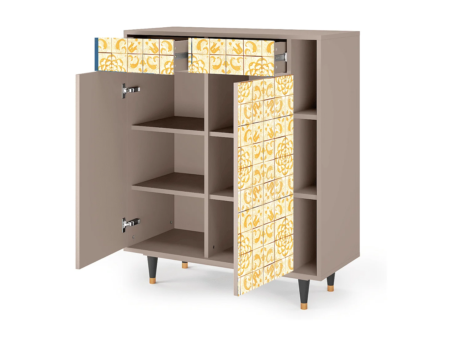 Kredens - 96х110х41 cm - BS6 - Sunshiny Tile, Latte