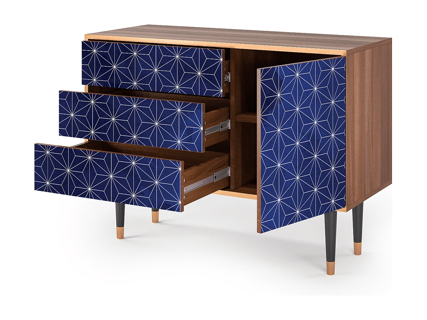 Credenza - 115х84х41 cm - S3 - Milky Way, Noce