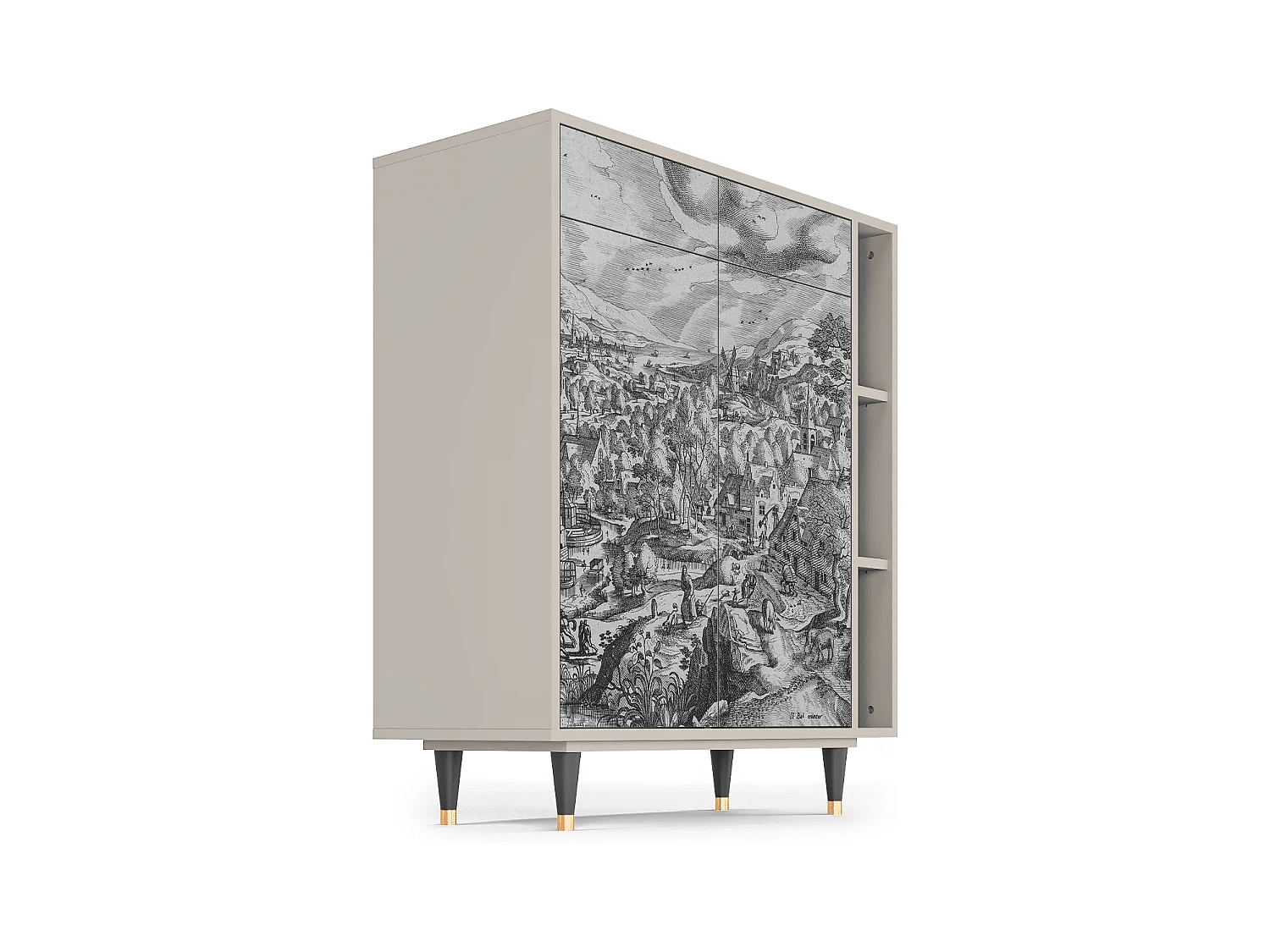 Kredens - 96х110х41 cm - BS6 - Bird Dropping, Piaskowy