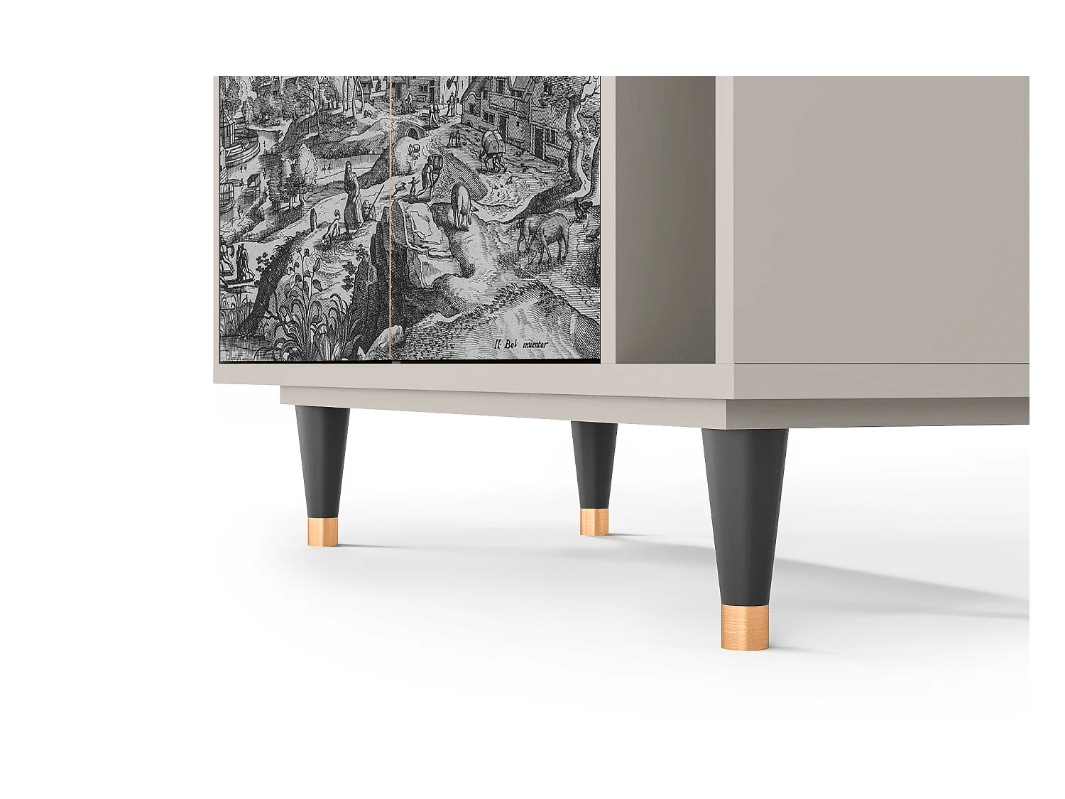 Kredens - 96х110х41 cm - BS6 - Bird Dropping, Piaskowy