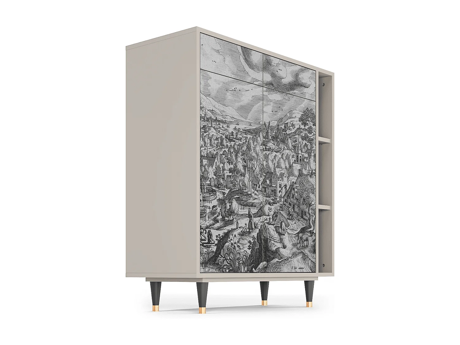 Kredens - 96х110х41 cm - BS6 - Bird Dropping, Piaskowy