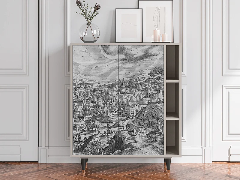 Kredens - 96х110х41 cm - BS6 - Bird Dropping, Piaskowy