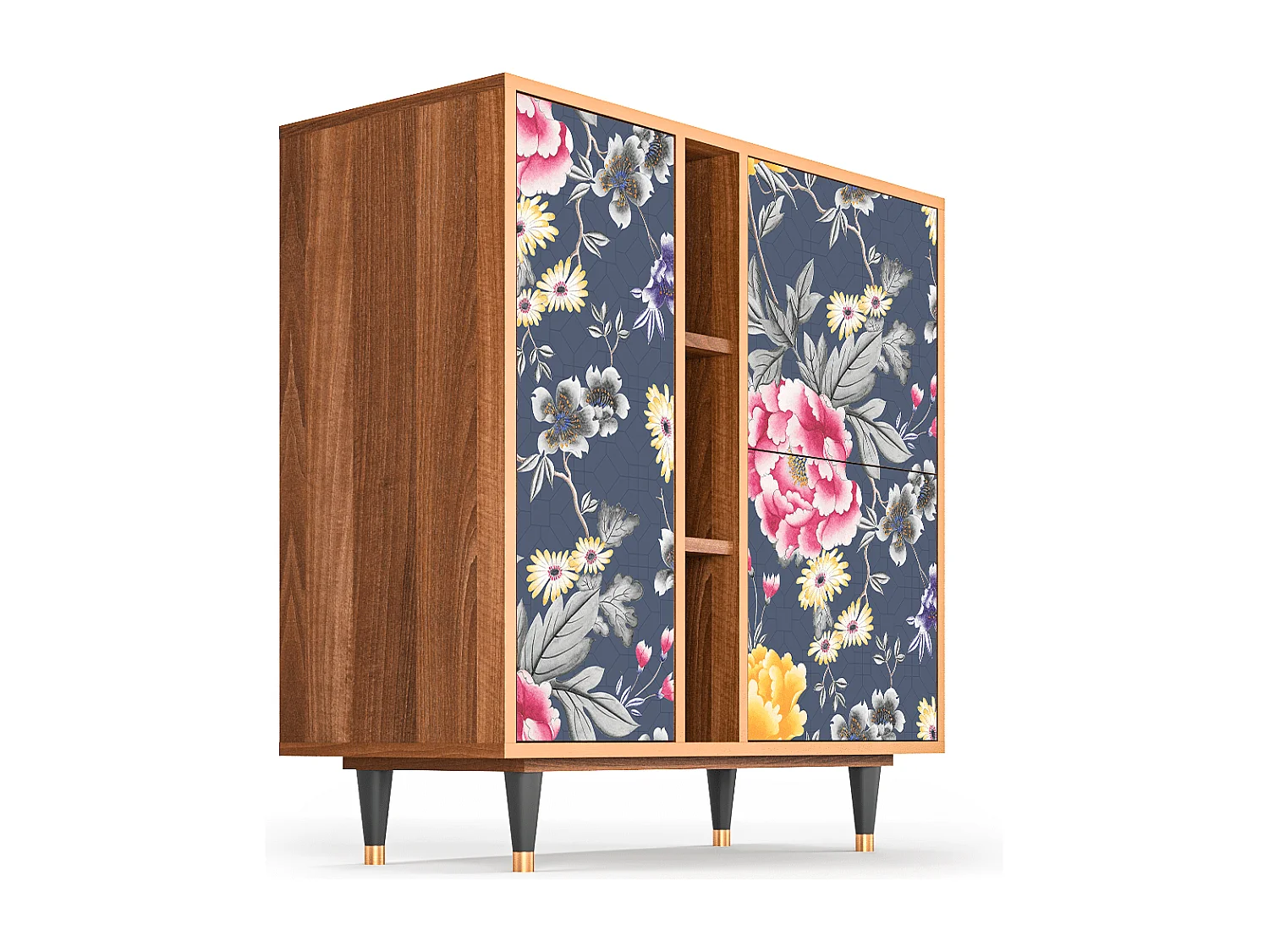 Credenza - 94х96х41 cm - BS5 - Dark Flower Bed, Noce