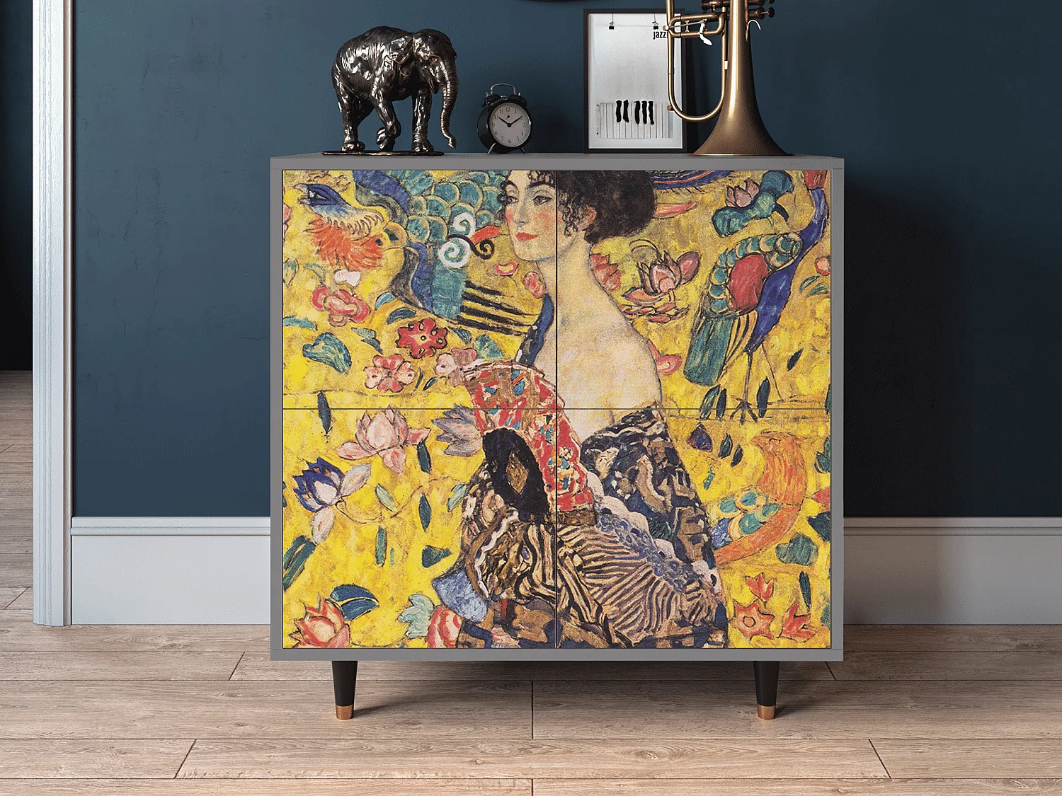 Dressoir - 94x96x48 cm - BS3 - Lady with Fan by Klimt, Grijs