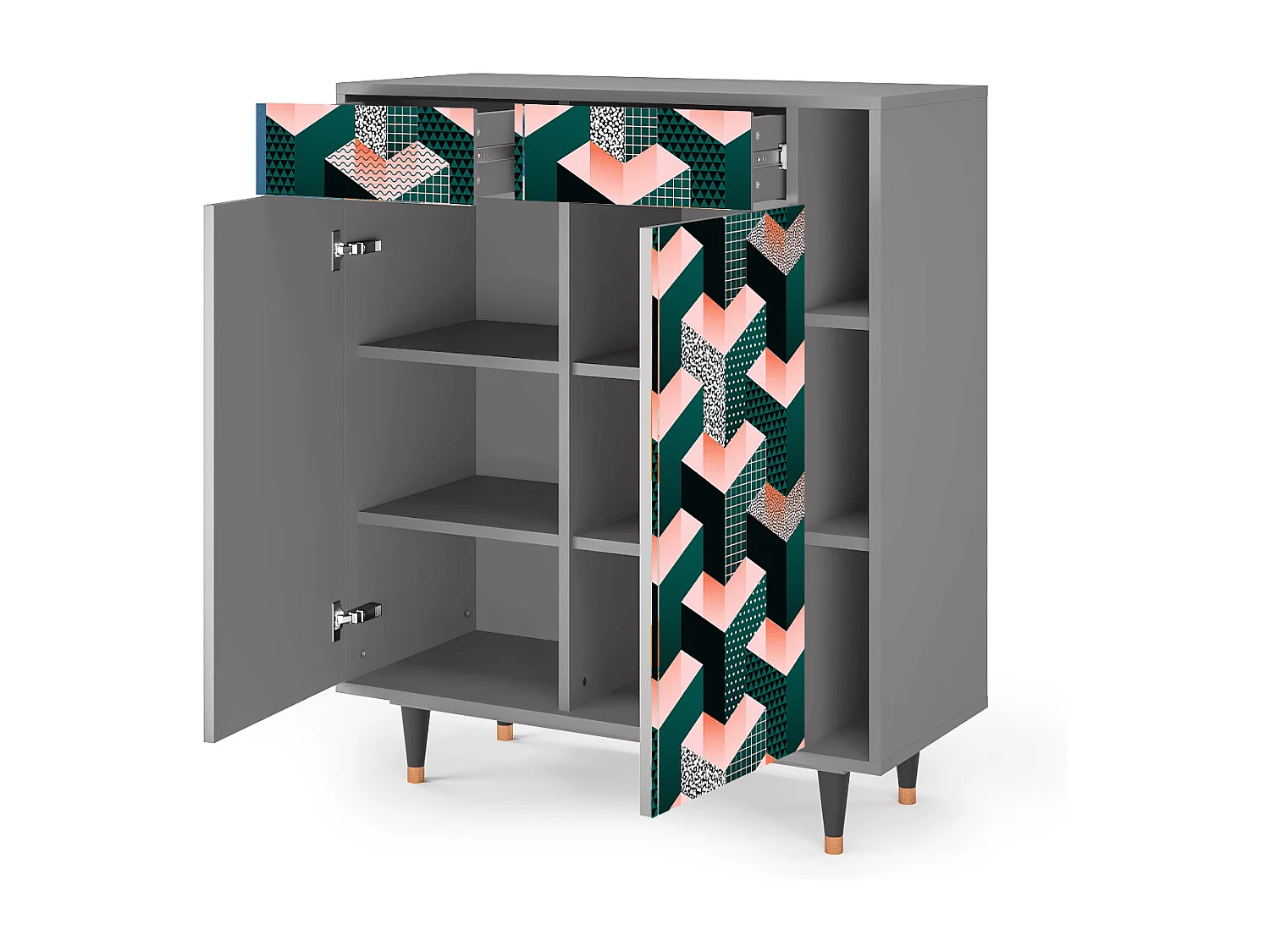 Aparador - 96х110х41 cm - BS6 - Geometric Madness, Gris