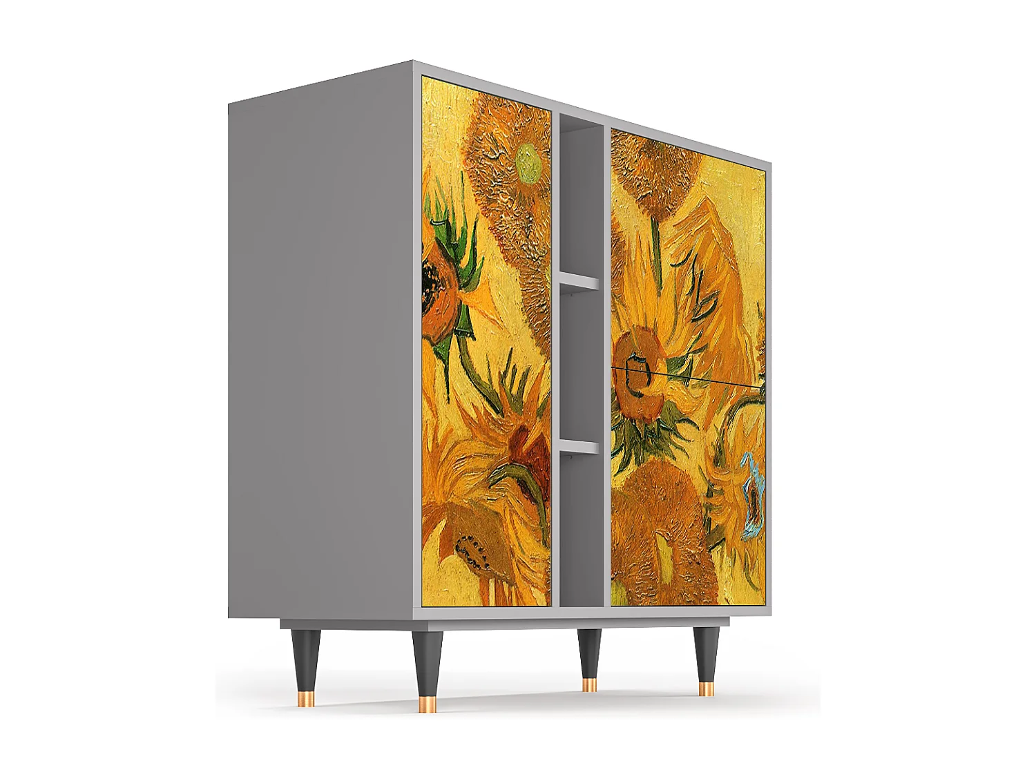 Aparador - 94х96х41 cm - BS5 - Sunflowers, Cinza