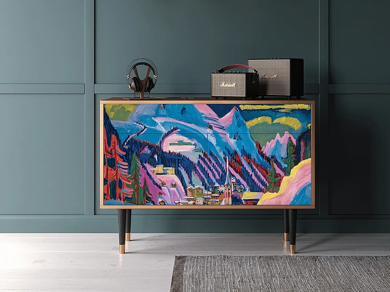 Credenza - 115x85x48 cm - BS4 - Davos Winter, Noce