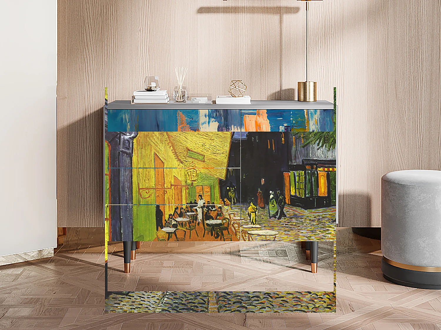 Sideboard - 115х84х41 cm - S3 - Café Terrace at Night, Grau