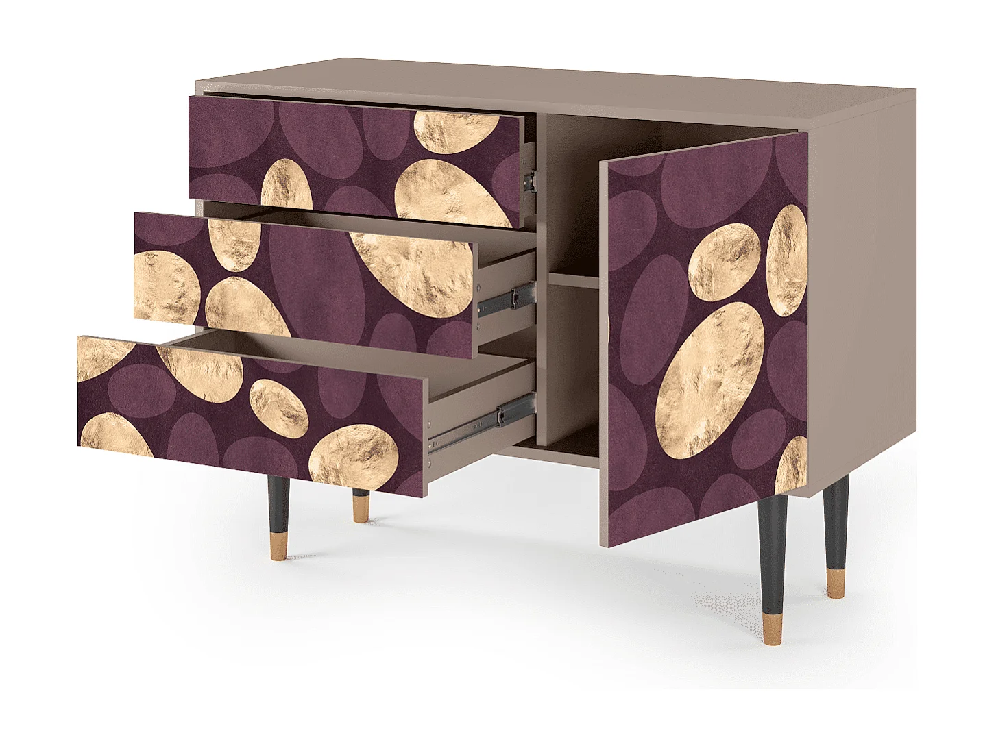 Kredens - 115х84х41 cm - S3 - Fine Wine, Latte