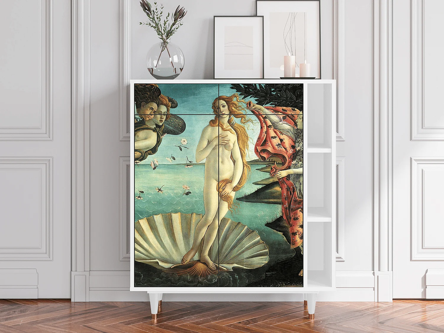 Kredens - 96х110х41 cm - BS6 - The Birth of Venus, Biały