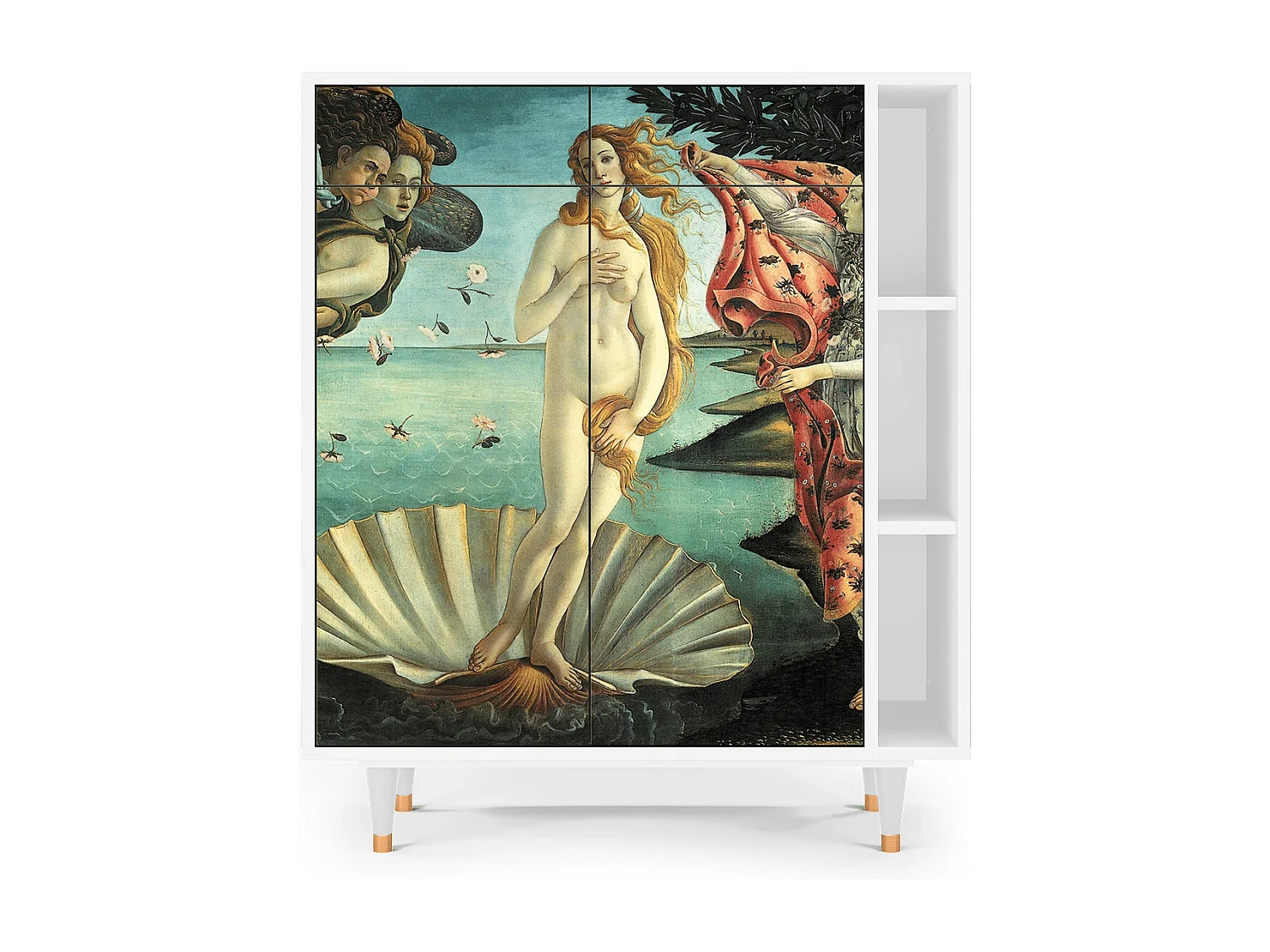 Kredens - 96х110х41 cm - BS6 - The Birth of Venus, Biały