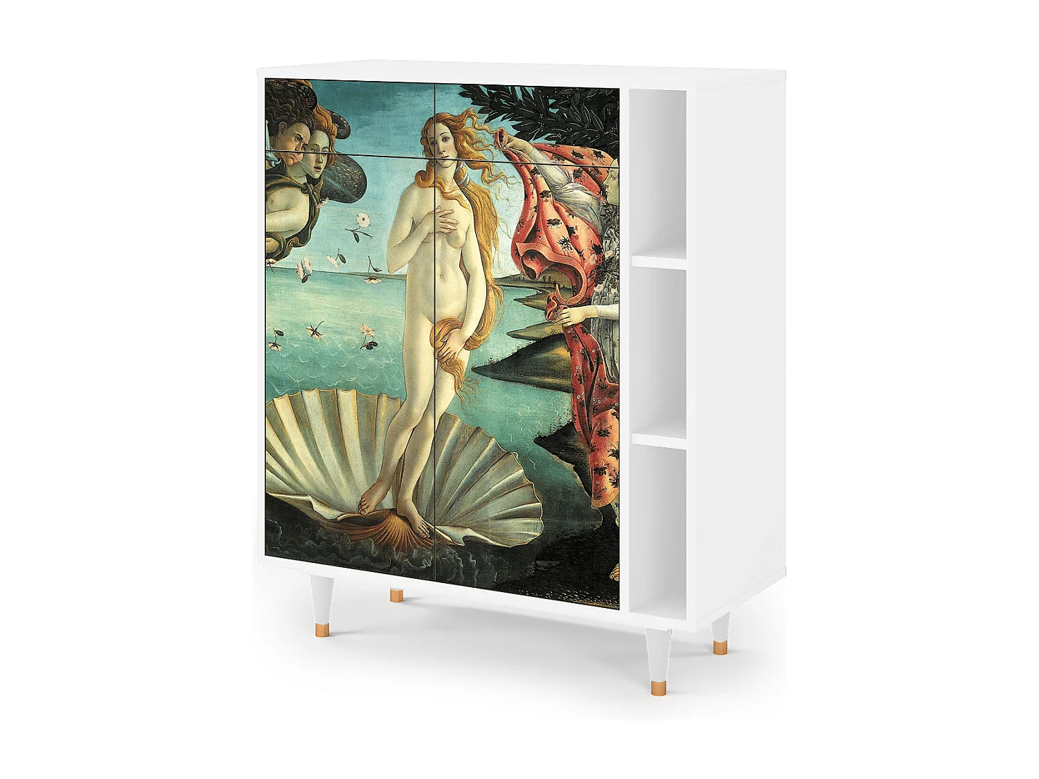 Kredens - 96х110х41 cm - BS6 - The Birth of Venus, Biały