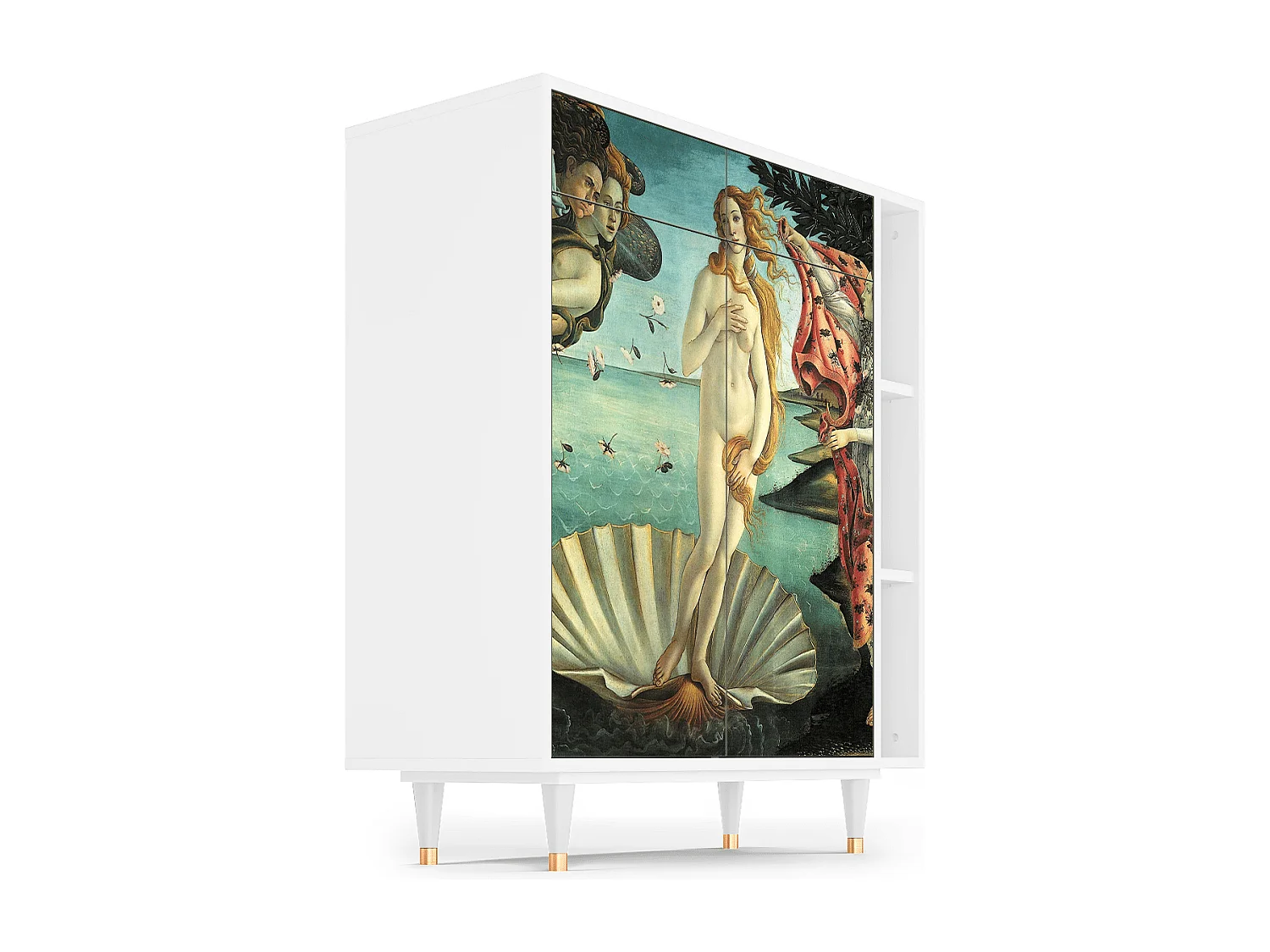 Kredens - 96х110х41 cm - BS6 - The Birth of Venus, Biały