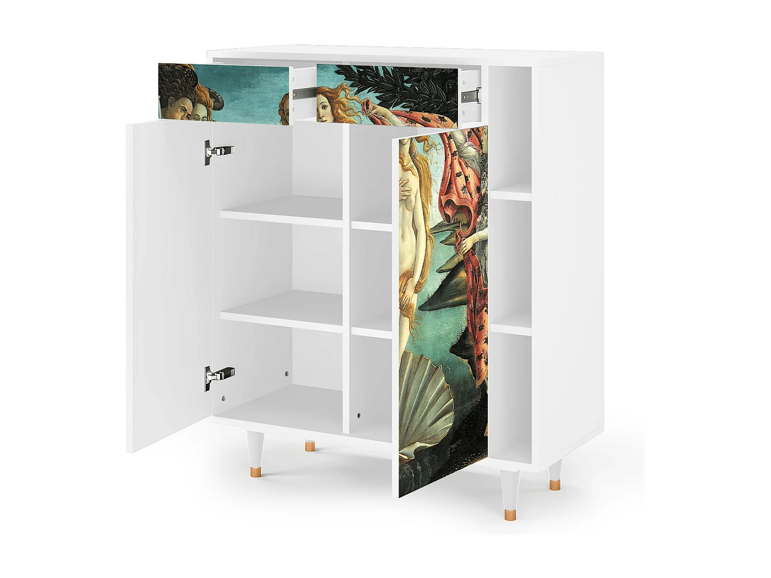 Kredens - 96х110х41 cm - BS6 - The Birth of Venus, Biały