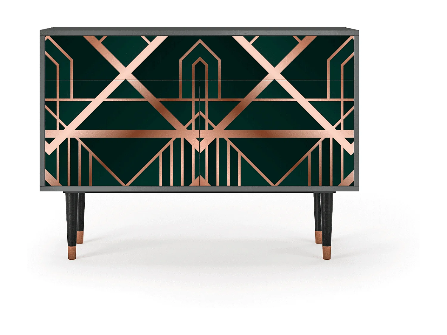 Kredens - 115x85x48 cm - BS4 - Emerald Gatsby, Antracyt