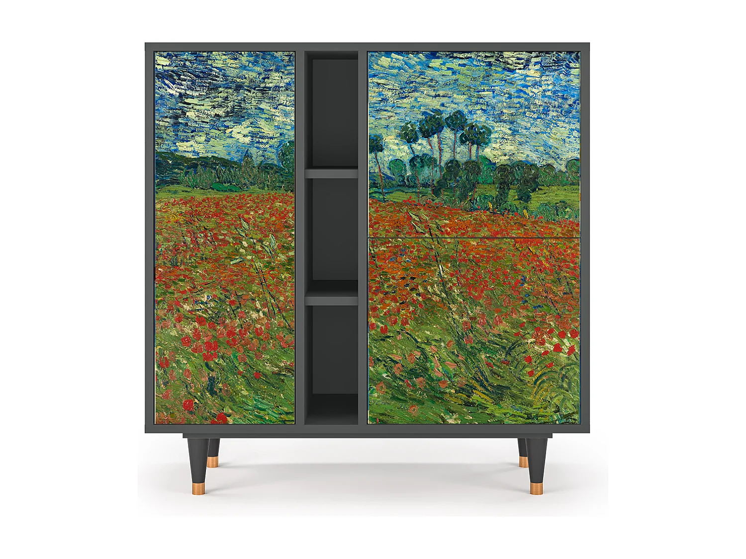 Buffet - 94х96х41 cm - BS5 - Poppy field by van Gogh, Anthracite