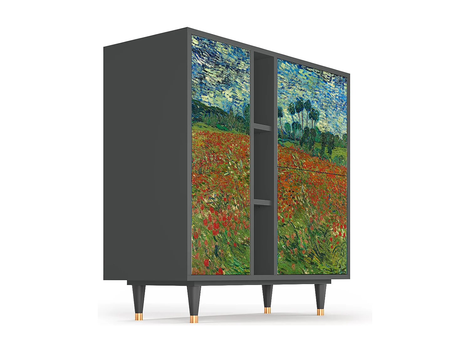 Buffet - 94х96х41 cm - BS5 - Poppy field by van Gogh, Anthracite