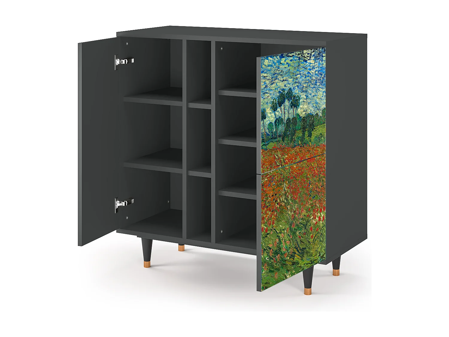 Buffet - 94х96х41 cm - BS5 - Poppy field by van Gogh, Anthracite