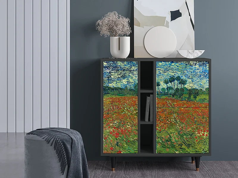 Buffet - 94х96х41 cm - BS5 - Poppy field by van Gogh, Anthracite