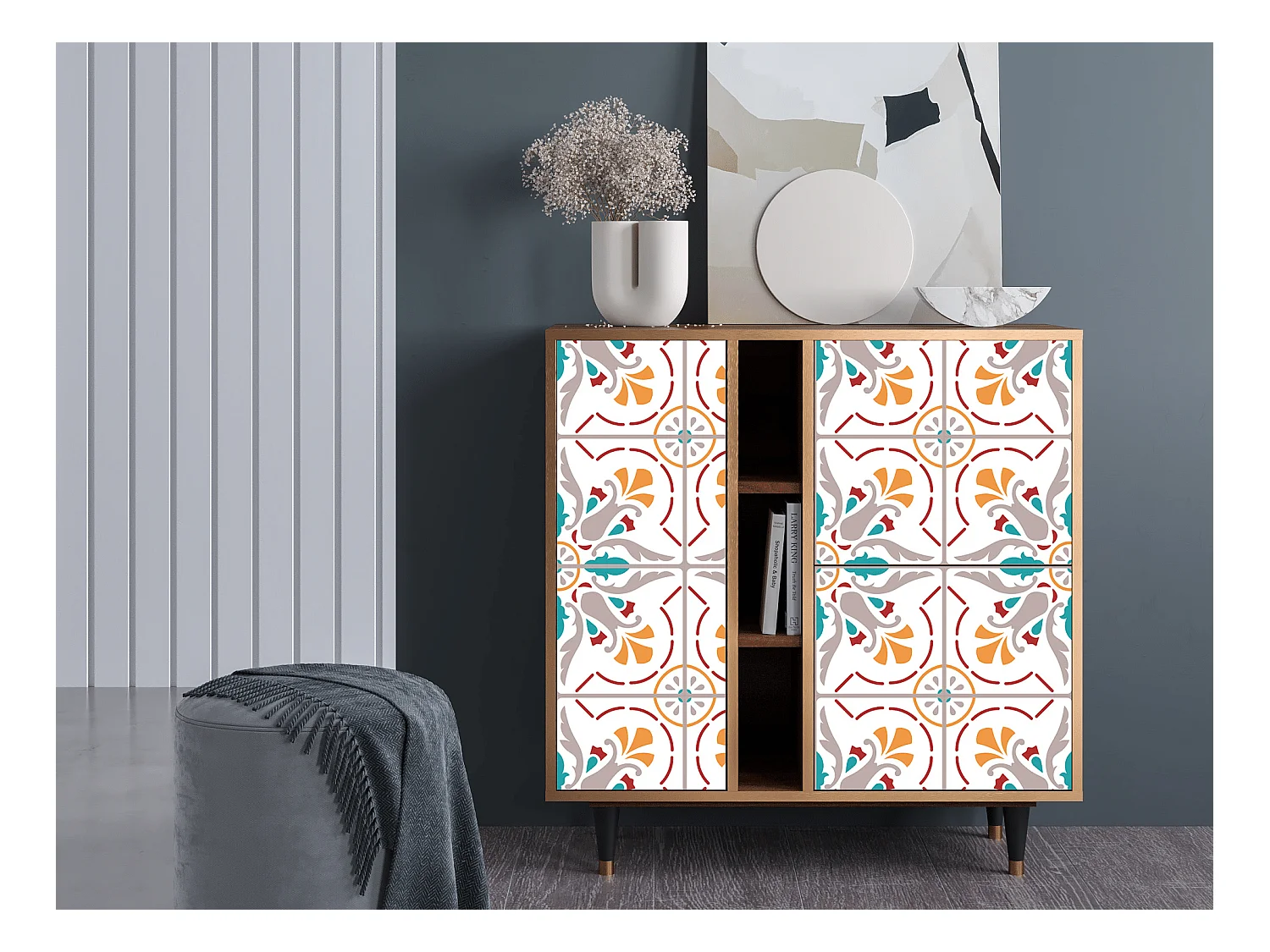 Sideboard - 94х96х41 cm - BS5 - Spring Ceramics, Walnuss