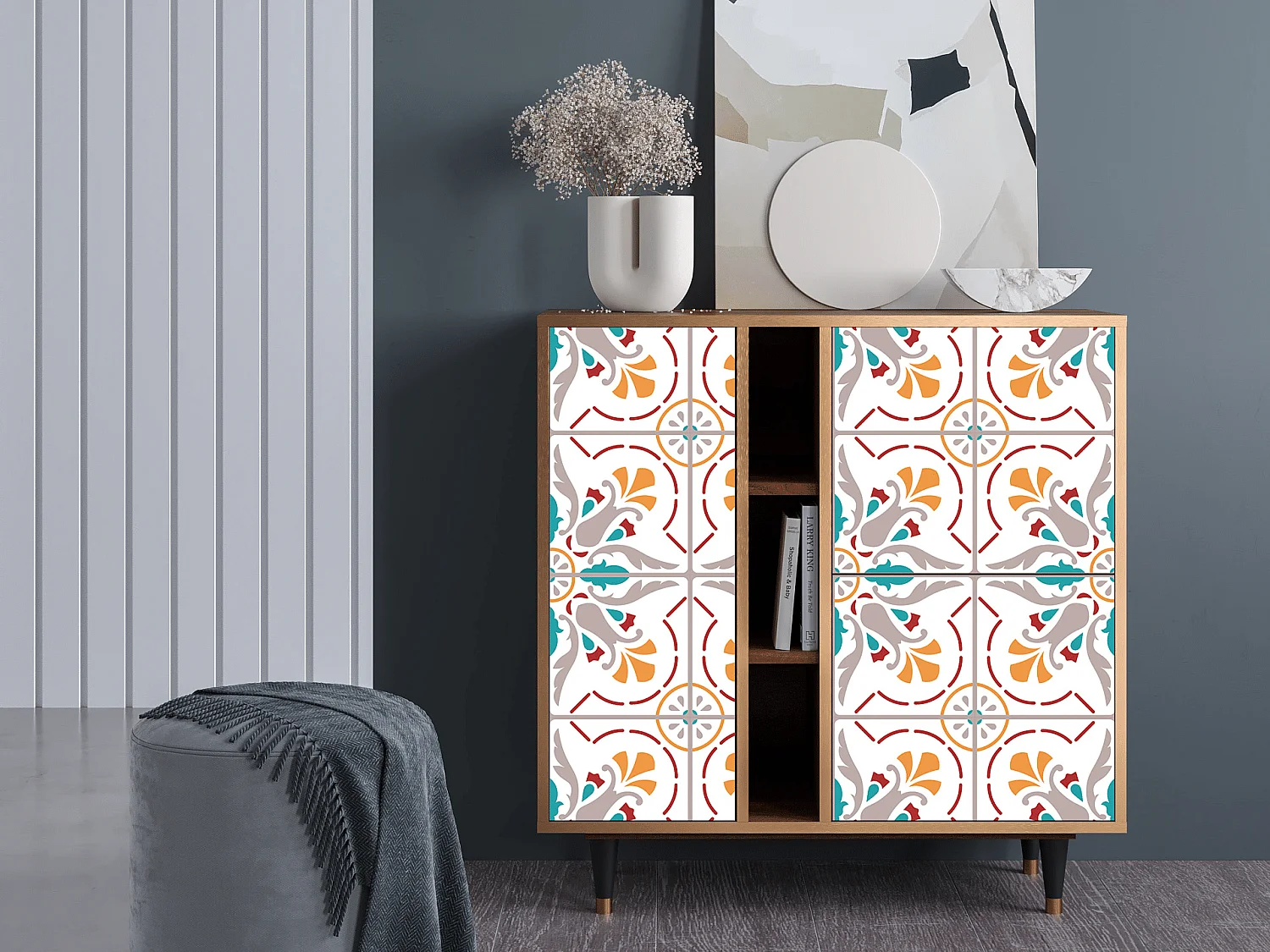 Sideboard - 94х96х41 cm - BS5 - Spring Ceramics, Walnuss