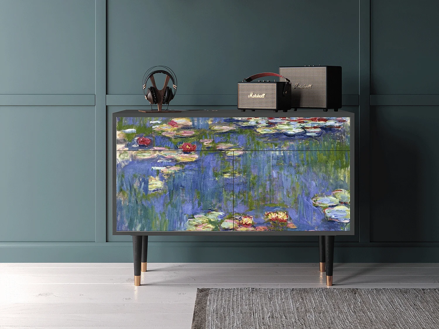 Buffet - 115x85x48 cm - BS4 - The water lily pond  , Anthracite