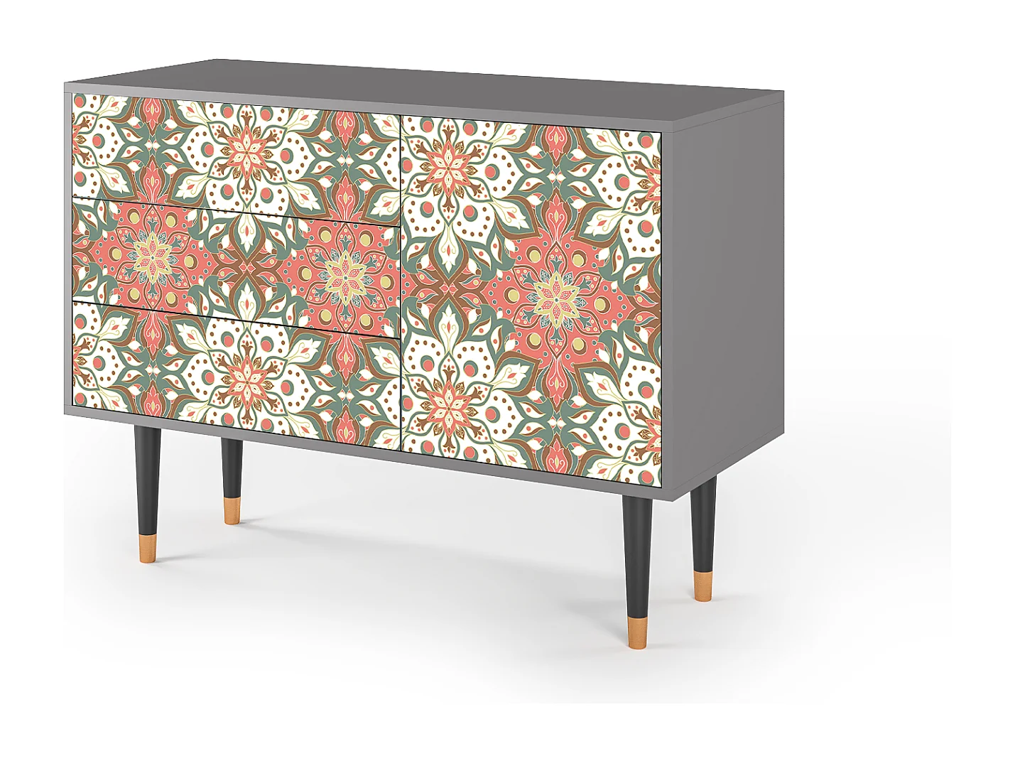 Kredens - 115х84х41 cm - S3 - Peach Grove, Szary