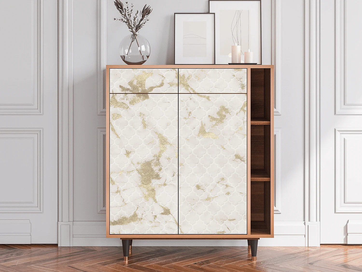 Credenza - 96х110х41 cm - BS6 - Sahara desert, Noce