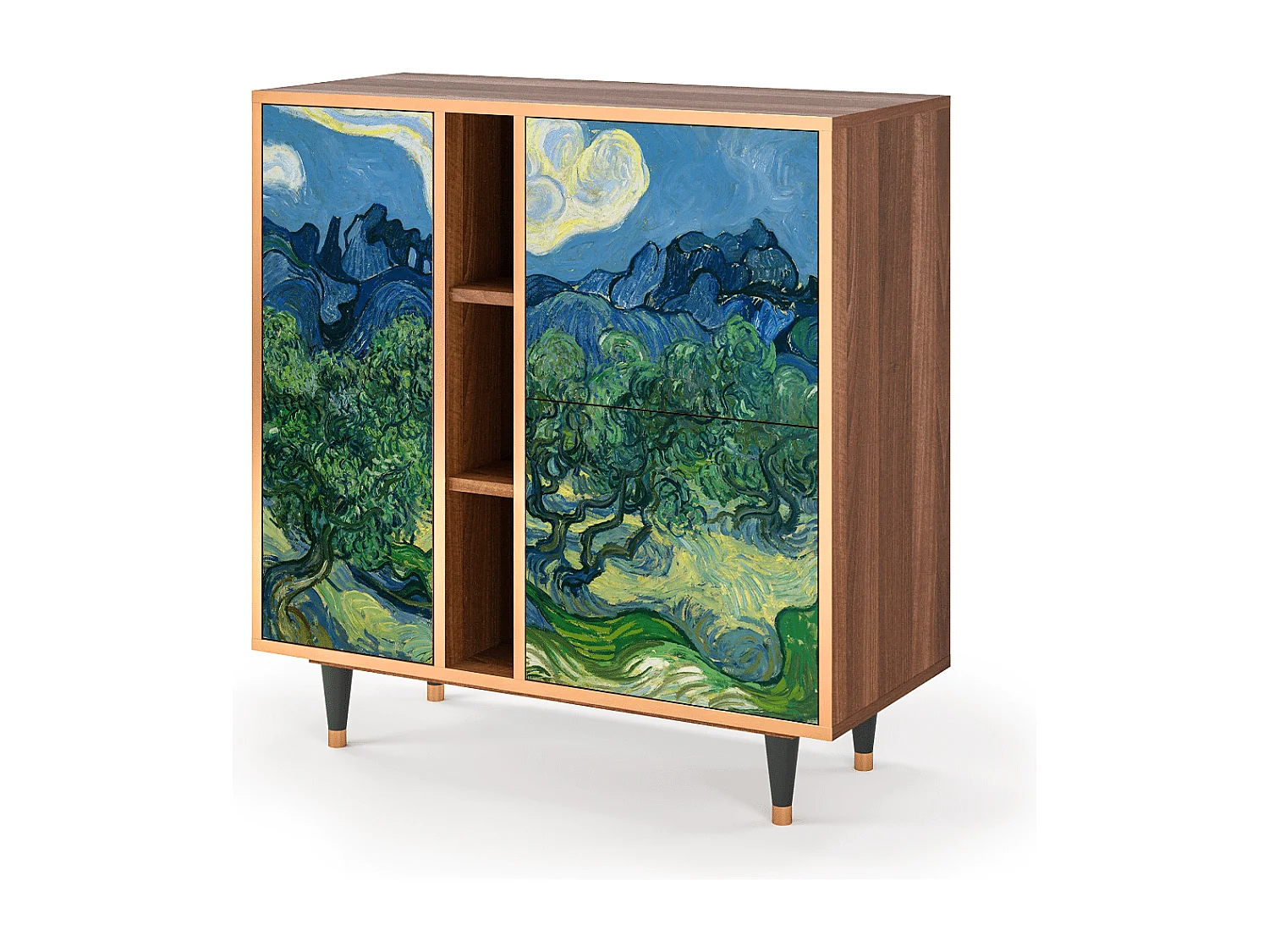 Kredens - 94х96х41 cm - BS5 - The Oil Trees, Orzech