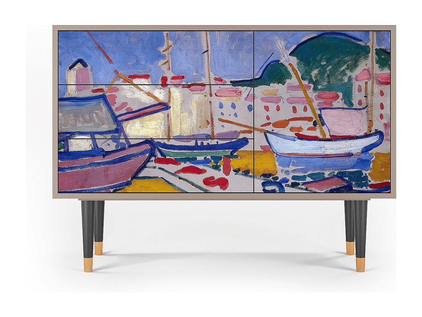Kredens - 115х84х41 cm - S3 - The Port of Collioure , Piaskowy