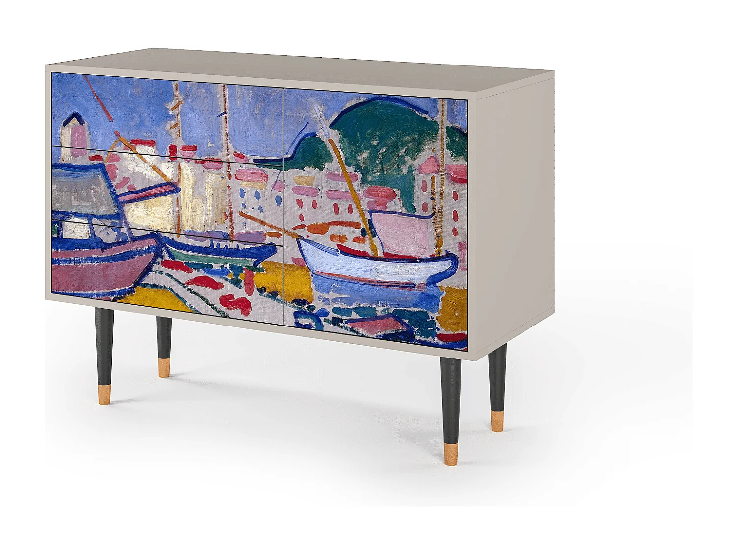 Kredens - 115х84х41 cm - S3 - The Port of Collioure , Piaskowy