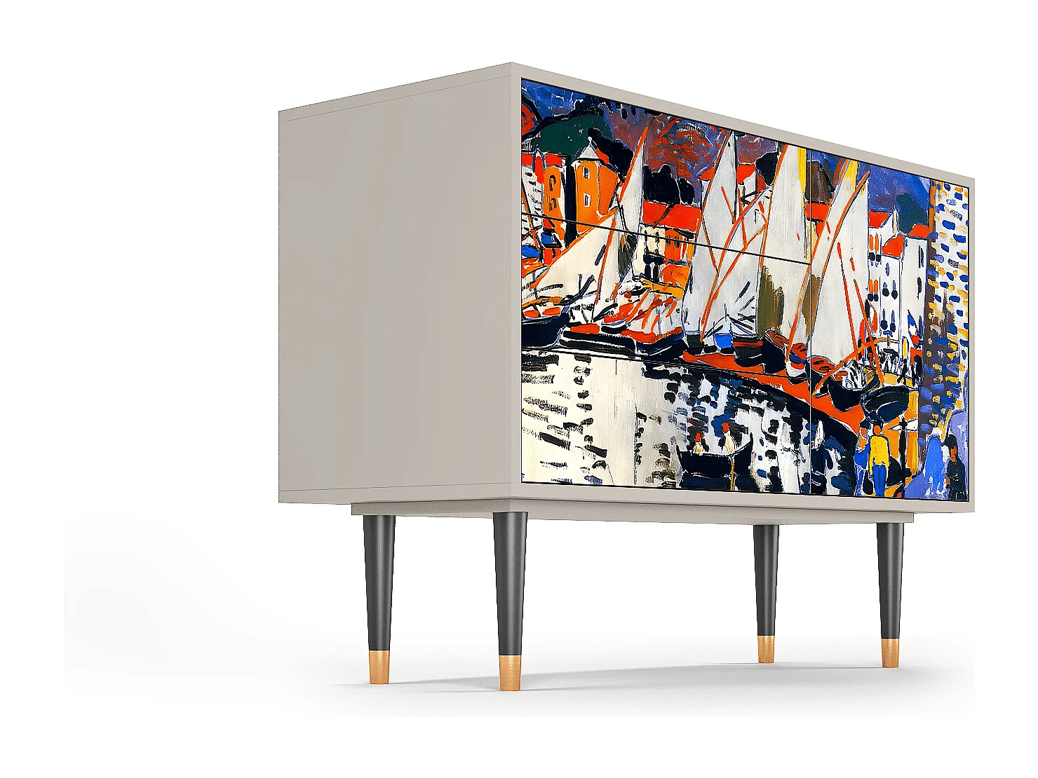 Kredens - 115х84х41 cm - S3 - The Port of Collioure , Piaskowy