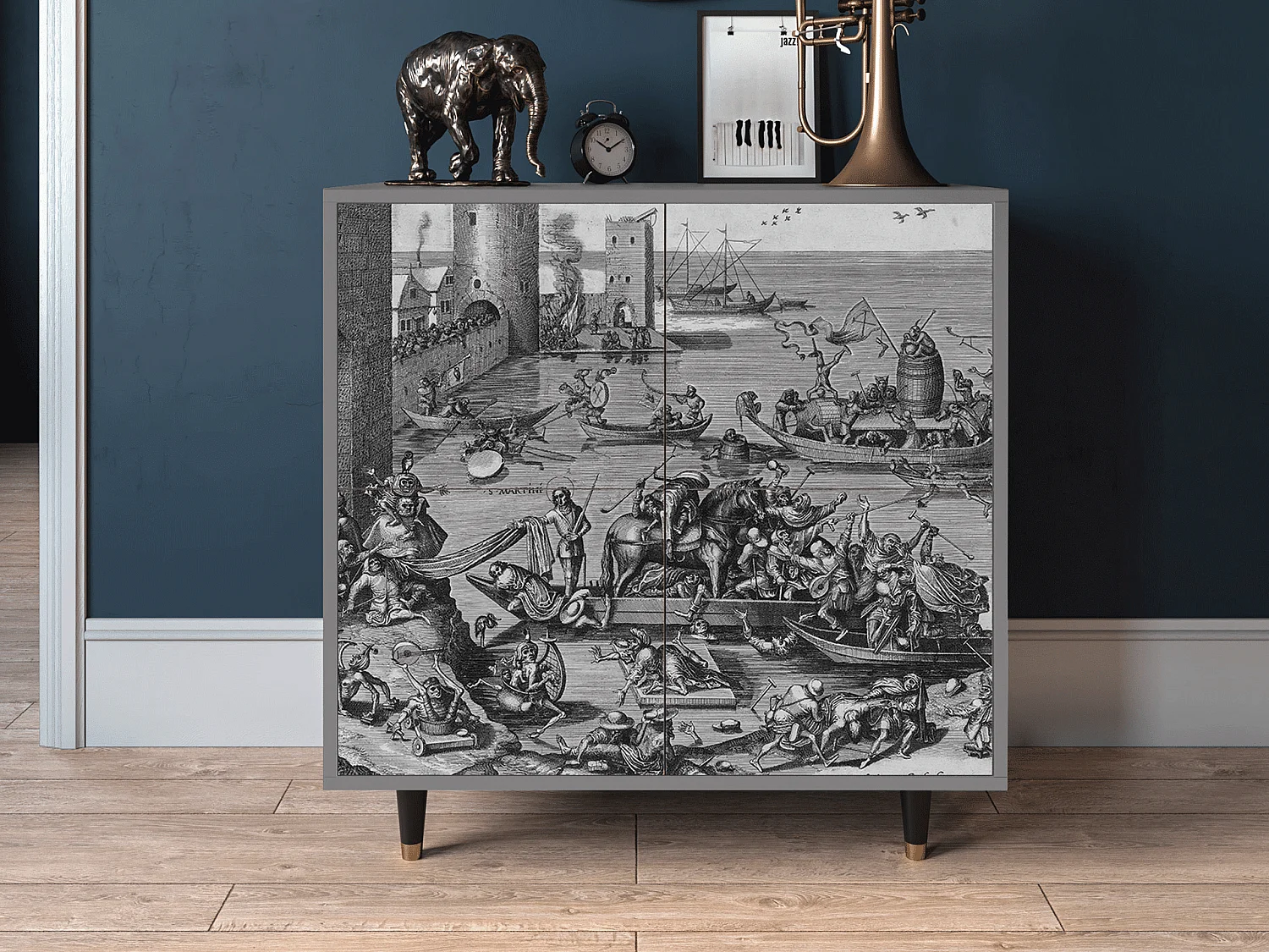 Buffet - 94x96x48 cm - BS3 - Saint Martin, Gris