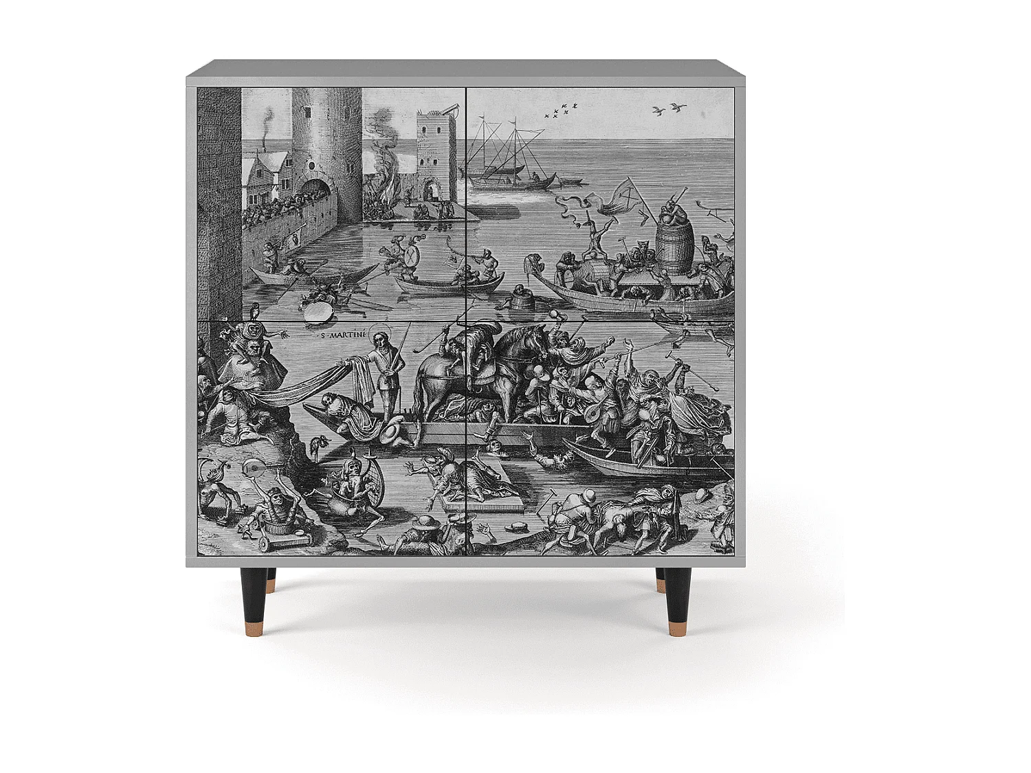 Buffet - 94x96x48 cm - BS3 - Saint Martin, Gris