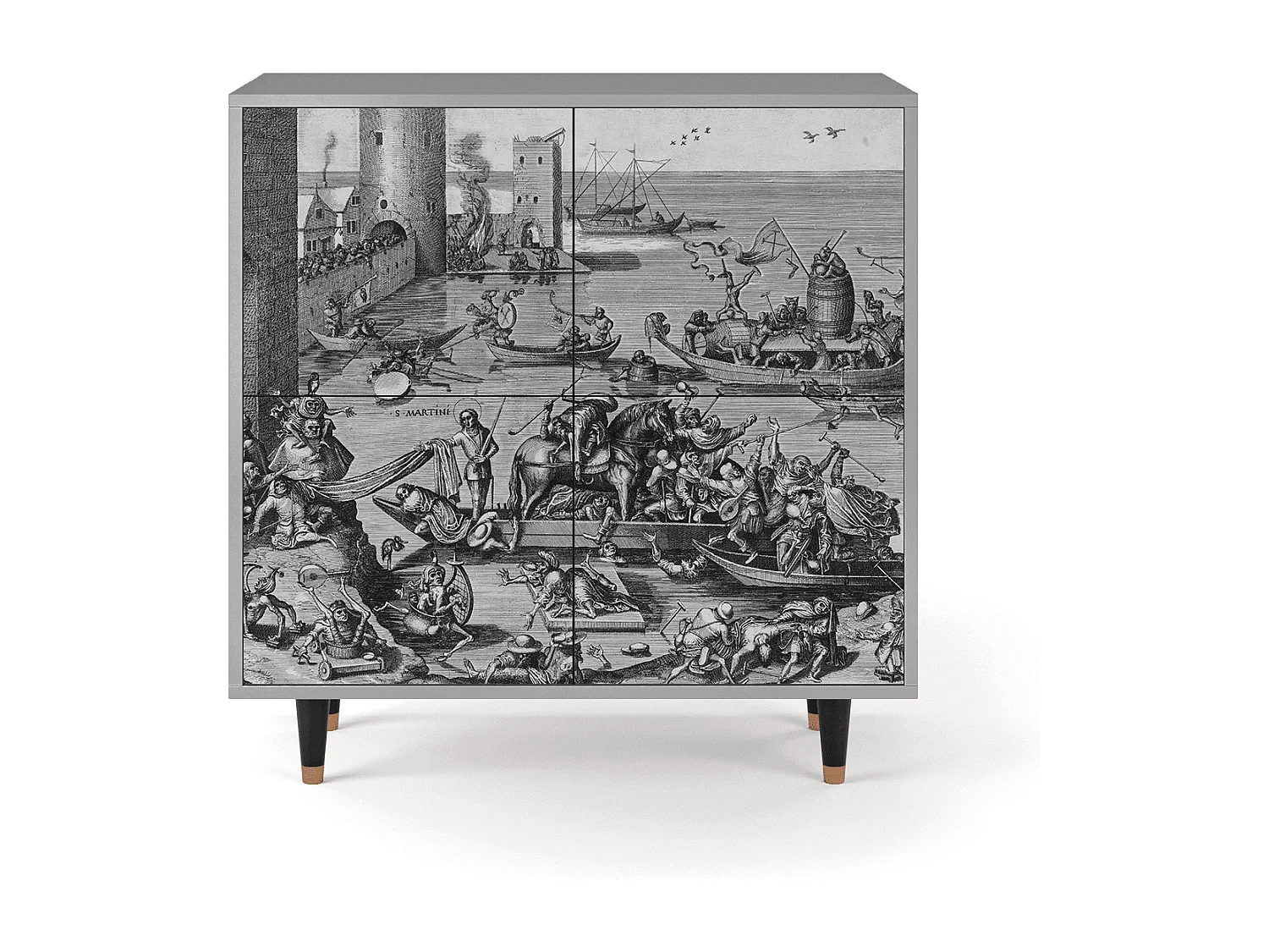 Kredens - 94x96x48 cm - BS3 - Saint Martin, Szary