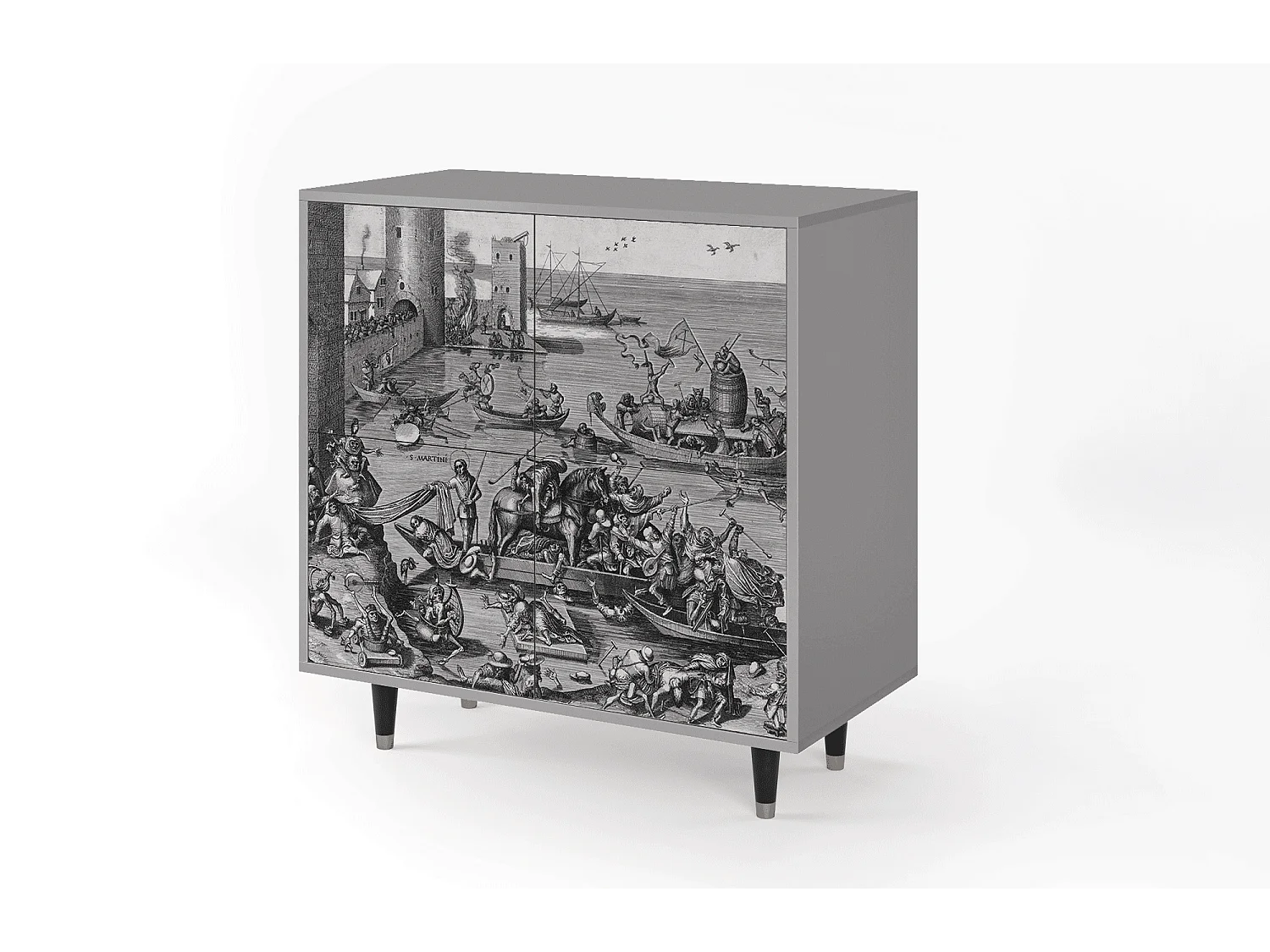 Kredens - 94x96x48 cm - BS3 - Saint Martin, Szary