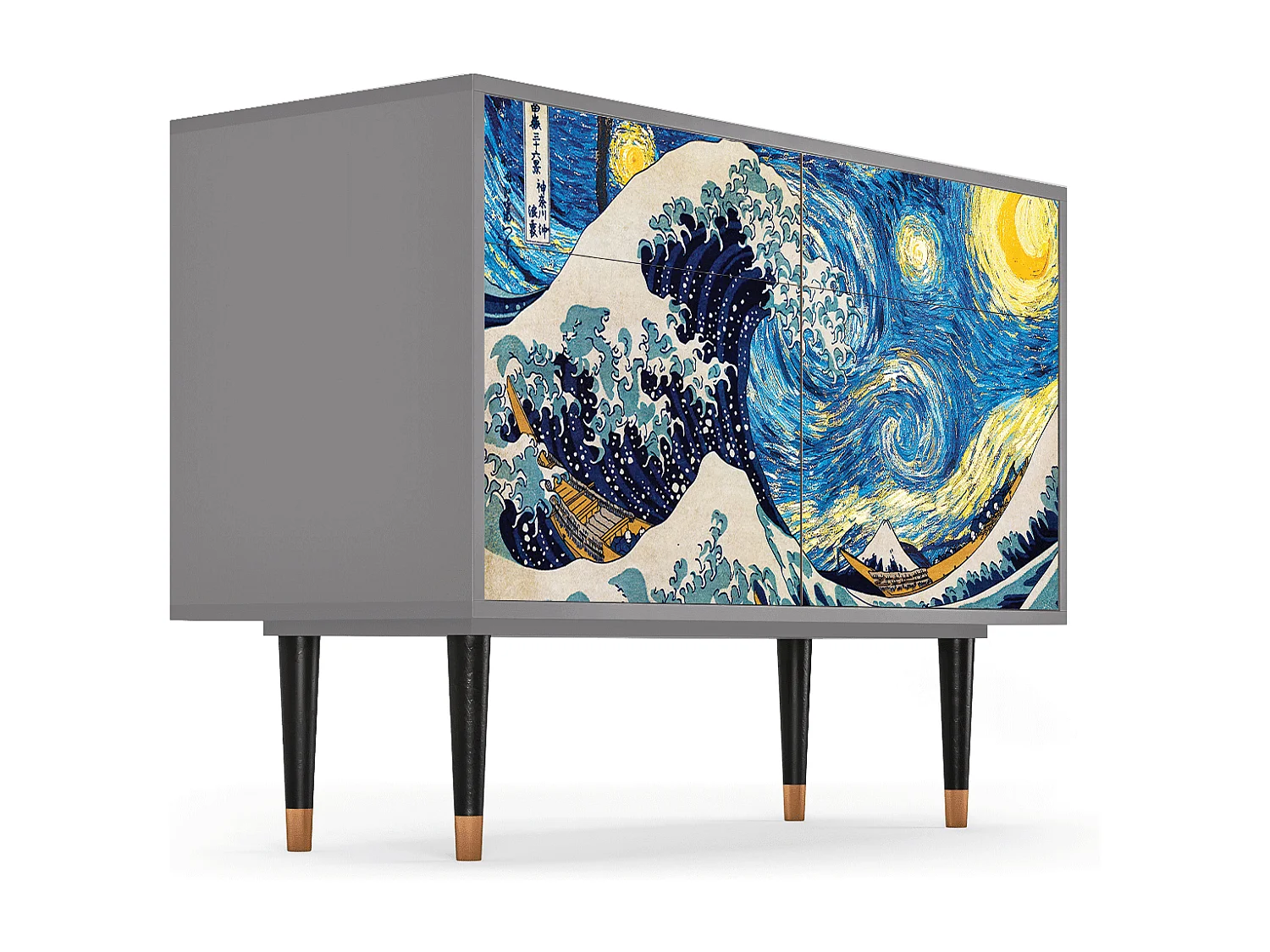 Buffet - 115x85x48 cm - BS4 - Great Wave, Gris