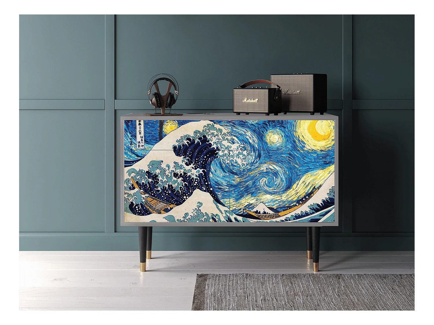 Buffet - 115x85x48 cm - BS4 - Great Wave, Gris