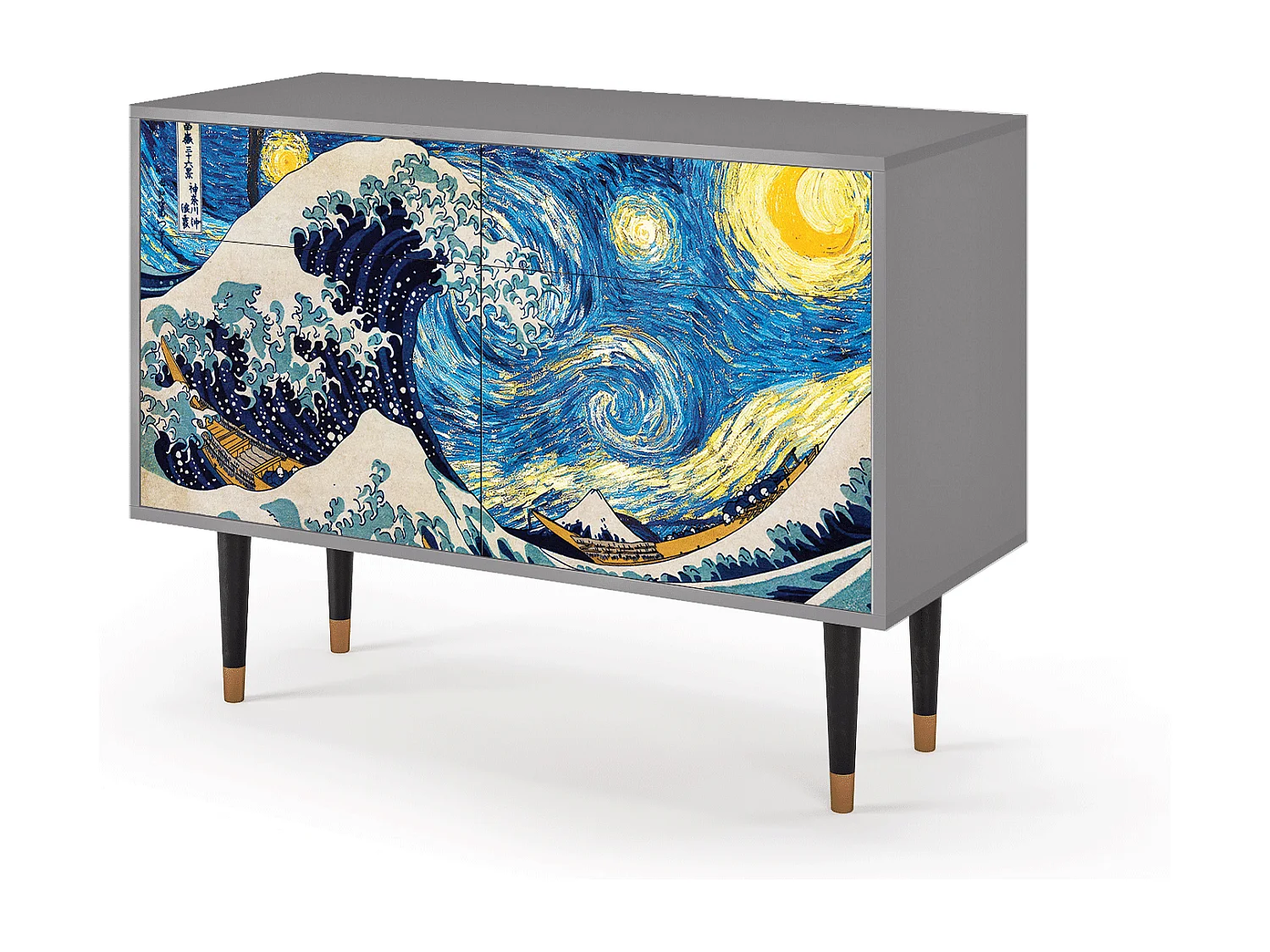 Buffet - 115x85x48 cm - BS4 - Great Wave, Gris