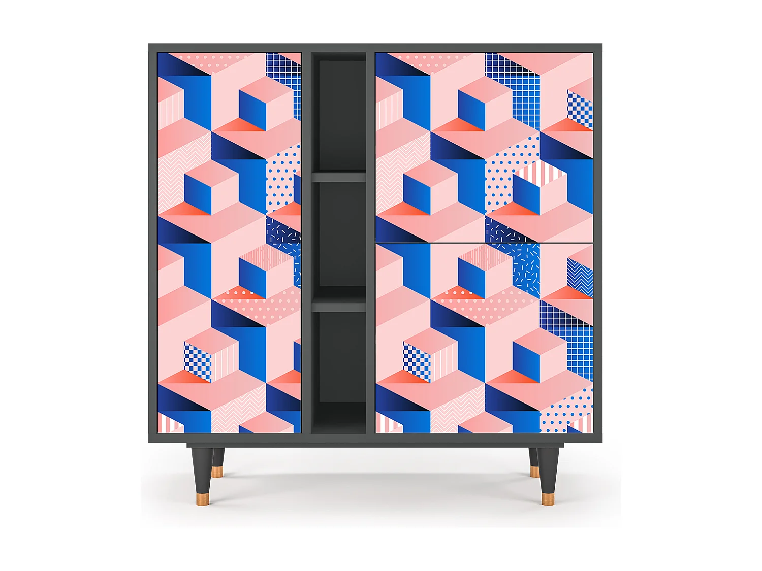 Credenza - 94х96х41 cm - BS5 - Pinky Squares, Antracite