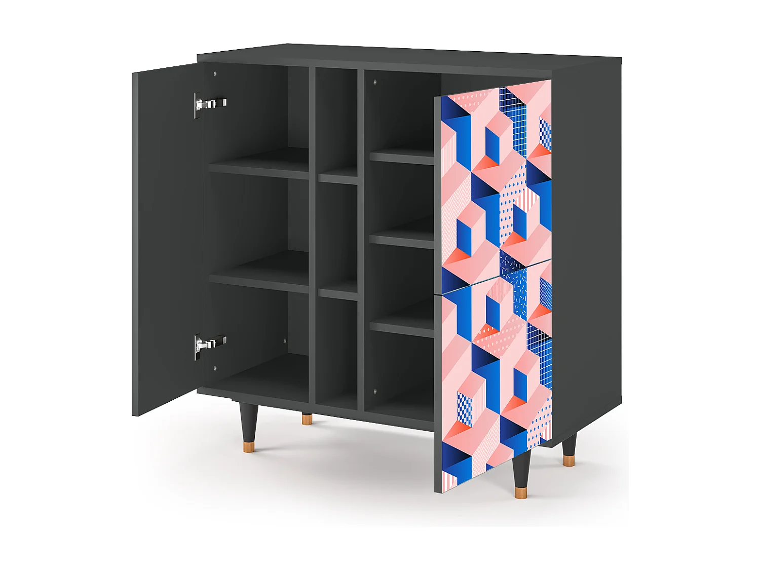 Credenza - 94х96х41 cm - BS5 - Pinky Squares, Antracite