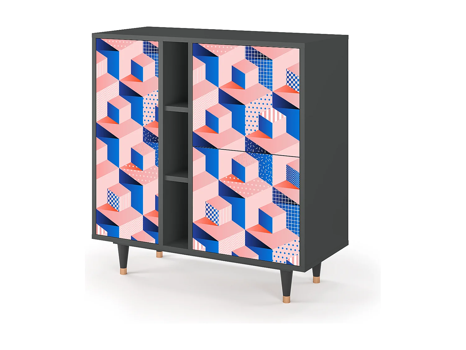 Buffet - 94х96х41 cm - BS5 - Pinky Squares, Anthracite