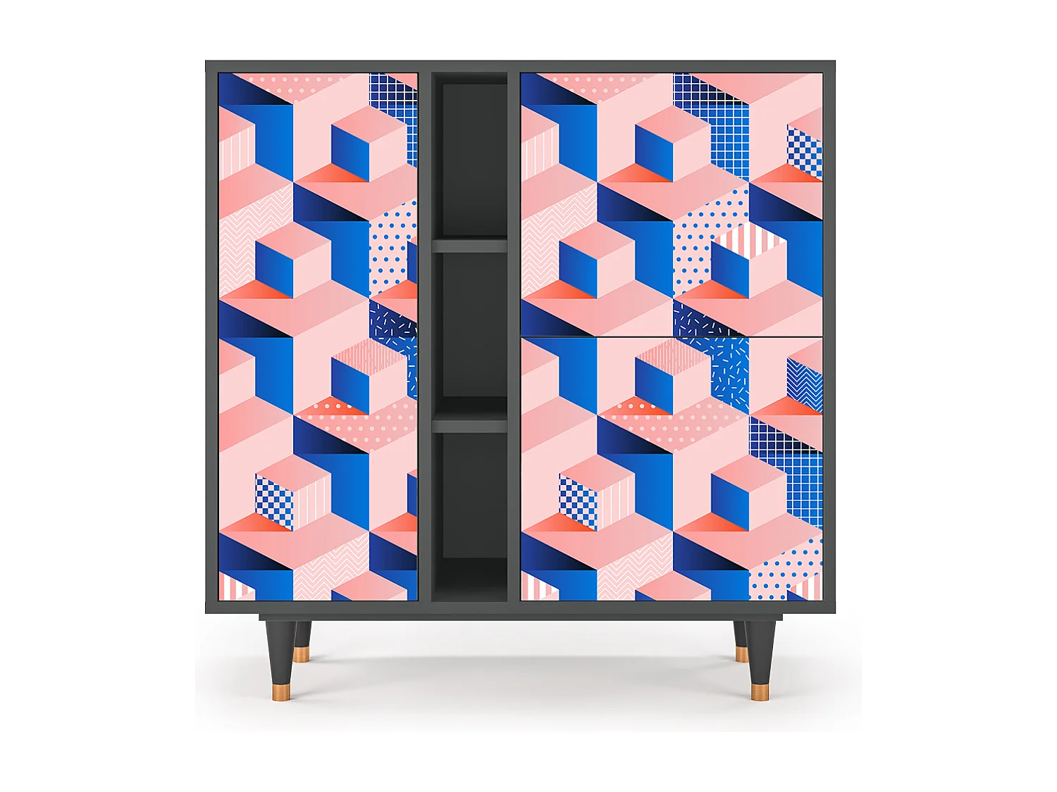 Buffet - 94х96х41 cm - BS5 - Pinky Squares, Anthracite