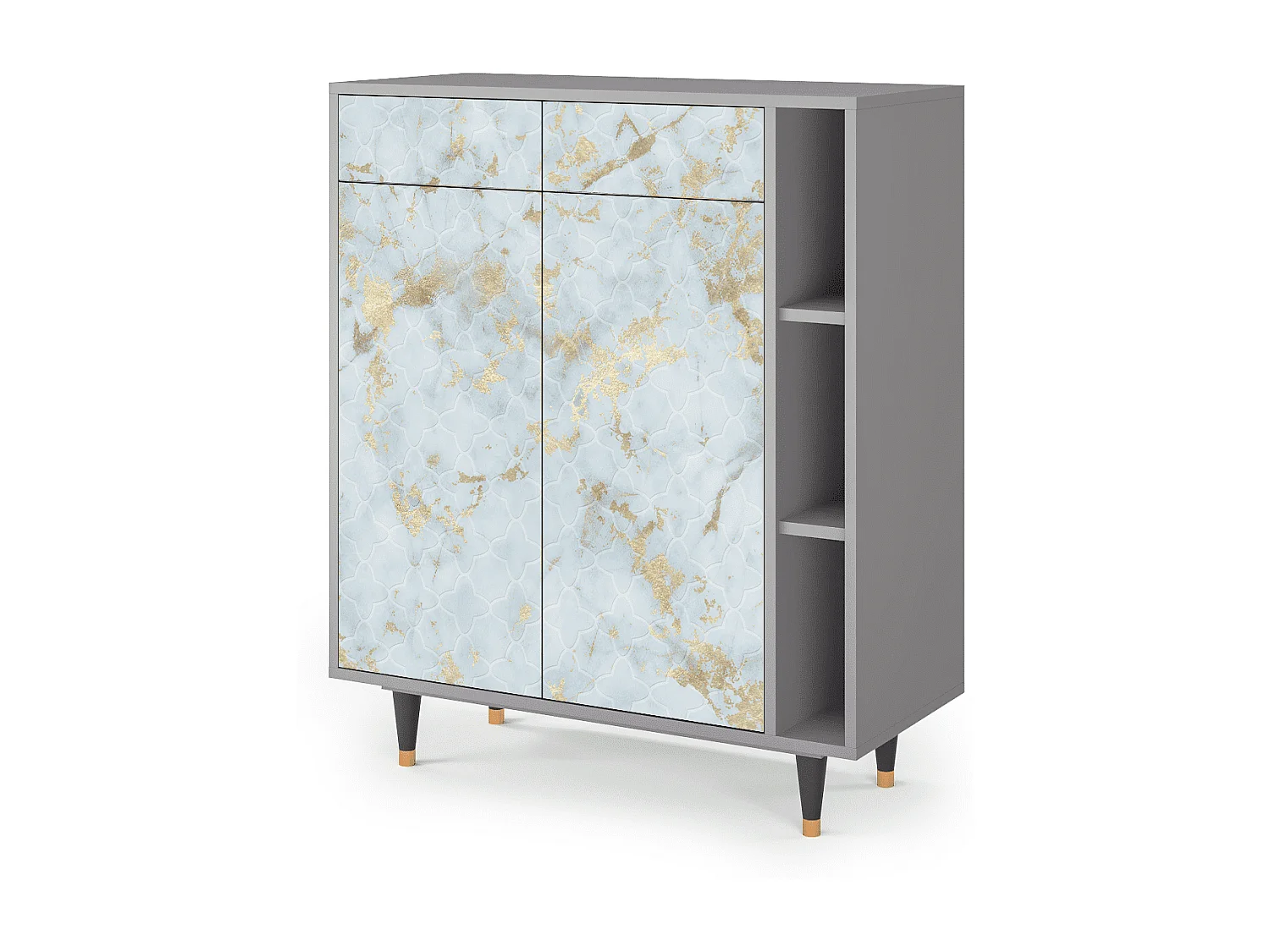 Kredens - 96х110х41 cm - BS6 - Golden Waves, Szary